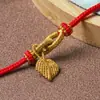 Colgante de Cuerda Trenzada de Jade Hecho a Mano Colgante de Buda Cuerda Collar de Ámbar Cuerda Colgante de Oro Cuerda Roja Benmingnian