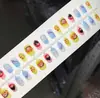 Arte de uñas lindo sin ojo de gato para uso diario en uñas cortas, parche de arte de uñas de dibujos animados desmontable, 30 piezas