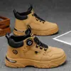 Botas Martin de cano alto masculinas, novo estilo de outono, sapatos de trabalho, tênis esportivos modernos e versáteis de sola grossa, botinhas casuais.