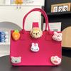 Nueva Bolsa de Tote de Dibujos Animados Bolsa de Muñeca Mamá Bolsa de Estudiante Bolso de Mano Lonchera Bolsa de Fieltro Bolsa de Regalo de Apertura DIY