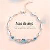 Pulseira asas de anjo feminina prata esterlina 925 design de nicho ins pulseira rede vermelha joia de mão estudante namoradas presente de moda