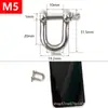 Grillete en D de Acero Inoxidable 304 Grillete en Forma de Arco Hebilla de Elevación Marina Anillo de Conexión para Cable de Acero M4-M38