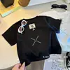 [100% Algodón] Tops de Verano de Algodón Puro de Manga Corta para Niños con Empalmes Estilo Coreano para Niños y Niñas, Ropa Infantil Elegante y Versátil