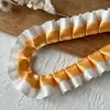 Acessórios de Renda Plissada com Bolinhas Pretas e Rosas de Camada Dupla Material DIY Feito à Mão Tábua de Pintura Fita Acessórios de Cabelo Material para Caderno Decorativo
