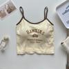 Sling Deportivo Estampado Correa Hermosa Almohadilla en el Pecho Chaleco para Mujer Taza Fija Ropa Exterior Fina Base Interior Envoltura Tubo en el Pecho Top
