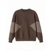 Amazon Moda Retrô Americana Marca Patchwork Cor Contrastante Suéter de Tricô Masculino Novo Inverno Solto Casual Top