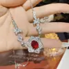 Versa Luz Luxo Generoso Camélia Cor Imitação Pingente Feminino Banhado a Ouro Vintage Zircônia Sri Lanka Corrente Clavícula