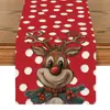 Bandeira de Mesa Pinheiro Vermelho Feliz Natal Decoração de Mesa de Cozinha de Natal de Inverno Decoração de Festa de Feriado Familiar Estilo Fazenda