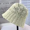 Chapéu de Tricô com Touca Oca Feminino Primavera e Verão Novo Estilo Coreano Redutor de Idade Simples Coreia do Sul Ins Rosto Pequeno Chapéu de Balde