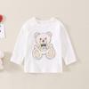 Camisetas de Base para Meninas Primavera & Outono 2024 Nova Camiseta de Manga Comprida para Bebê Menina Tops de Estilo Outono Infantil
