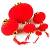 Linterna Pequeña Roja de Terciopelo al por Mayor Linterna de Terciopelo Colgante para Bonsái Boda Pequeña Linterna Decoración de Año Nuevo Decoración del Festival de Primavera