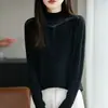 Suéter de malha com meia-gola e apliques de strass estilo coreano 2026, camada interna feminina, nova coleção primavera/outono/inverno, top base emagrecedor