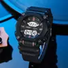 Reloj Electrónico de Moda Color-Block con Doble Pantalla, Alarma, Temporizador, Resistente al Agua, Adecuado para Adolescentes, Reloj de Pulsera Deportivo Casual, Disponible en Múltiples Colores