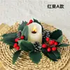 Suporte de Vela de Natal Popular Guirlanda Pequena Decoração de Mesa de Natal Guirlanda de Pinha Simulada Frutas Vermelhas Decoração de Casa