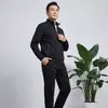 Traje Deportivo Casual para Hombres de Mediana Edad y Mayores, Atuendo de Padre para Primavera y Otoño, Cardigan Cálido Transpirable Talla Grande Chaqueta de Dos Piezas