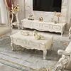Mesa de Centro Estilo Europeu Luxo Leve Moderno Minimalista Apartamento Pequeno Conjunto de Gabinete de TV Sala de Estar Quarto Gabinete de Chão Estilo Retrô Francês