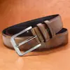 Nuevo cinturón de cuero para hombre con hebilla de pasador, moda de negocios retro británico, versátil y moderno, casual para combinar con jeans