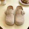 Meia-sapatilha Feminina 2026 Primavera Novo Estilo Slip-On com Estampa de Estrelas, Sola Macia, Bico Fechado, com Aumento Interno de Altura e Sola Grossa, Sapatos da Moda