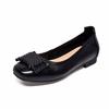 Sapatos de Boca Baixa Femininos Primavera e Verão 2025 Novo Estilo Couro de Vaca Camada Superior Sapatilhas Confortáveis Preguiçosas Bico Redondo Sapatos de Leite