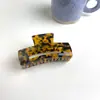Yhj Accesorios para el Cabello Nuevo Pinza de Ácido Acético Cuadrada Retro Estampado de Leopardo Pinza de Tiburón Grande Parte Posterior de la Cabeza Baño para el Cabello Pasador