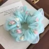 Super Flor de Rosa Grande de Doble Capa Estilo Hada, Goma Elástica de Organza de Alta Gama para Mujer, Dulce Lazo para Moño Estilo Mori