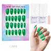 24 Peças de Unhas Postiças Usáveis para Adultos Produtos Acabados Transfronteiriços Patches de Manicure de Alta Qualidade Manicure Amêndoa Removível Atacado