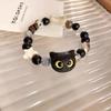 Luo xiaoqueijo preto gergelim gatinho pulseira pulseira preto e branco de alta aparência bonito nicho presente para namoradas