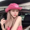 Sombrero de Pescador de Mezclilla Bordado Ins para Mujer, Sombrero de Sol de Verano para la Playa, Sombrero de Sol para Exteriores, Estilo Camping, Sombrero para Senderismo