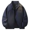 Chamarra con Cuello para Hombre, Abrigo Delgado Casual de Primavera y Otoño, Adecuada para Jóvenes y de Mediana Edad, Cortavientos, Versátil, Top de Corte Holgado -5561