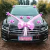 A nova flor de cabeça para carro de casamento decoração de carro auxiliar cortina de gaze para carro alegórico flor de laço puxar suprimentos de layout da equipe de casamento principal e auxiliar