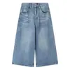 Calças retas de brim vintage lavadas estilo americano, nova coleção de verão feminina, que reduzem a idade, modelagem solta, perna larga, calças cropped e shorts