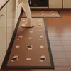 Tapete de Chão de Cozinha Desenho Animado, Novo Tapete Longo de Terra de Diatomáceas de Alta Qualidade Absorvente de Água Antiderrapante, Tapete de Entrada Residencial Resistente à Sujeira