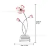 Ornamentos de Flor de Trevo de Quatro Folhas de Cristal Rosa Haste de Prata Flor Curva Quarto Sala de Estar Entrada Ornamentos Criativos para Casa Atacado