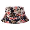 Sombrero de pescador de doble cara transfronterizo de Amazon Flor japonesa Calle coreana Estampado bronceado Sombrero de cubeta hip-hop Sombrero para el sol
