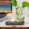 Dios Guardián del Zodiaco Chino Rábano Verde Florero Hidropónico Adorno Zhong Kui Dios de la Riqueza Bodhisattva Decoración de Escritorio de Oficina Adorno Cultural y Creativo