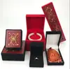 Caja de Joyería Retro China de Franela Caja de Joyería de Gama Alta para Colgantes y Collares Caja para Pulseras Estampado Hueco con Carácter Fu