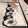 Alfombrilla de Cocina con Flor Sansheng Estilo Coreano Forma Especial Absorbente Antideslizante Diatomeas Alfombrilla para Pies Resistente a la Suciedad Alfombrilla de Alfombra sin Limpiar