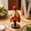 Alfombrilla Aislante Térmico de Madera Maciza con Forma de Árbol de Navidad Creativo, Salvamanteles Doméstico Anti quemaduras, Adorno Decorativo de Mesa, Posavasos para Cafetería Bar