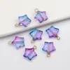 Colgante de Estrella de Cinco Puntas Fresco y Colorido Estilo Coreano con Aretes Colgantes, Colgante de Collar, Joyería Hecha a Mano para DIY, Accesorios de Material de Vidrio