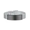 Pulsera de Acero Inoxidable Opk Jewelry, Malla Retro de Venta Caliente Transfronteriza Europea y Americana, Ajustable, Placa Curva Lisa, Se Puede Grabar, para Hombres