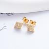 Pendientes Geométricos de Acero de Titanio 18K Calados con Circonita, Elegantes, Sencillos, de Lujo, de Nicho, de Gama Alta