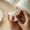 Estilo Dinastia Tang e Song Argila de Jade Azul e Branco Peônia Elegante Doméstico Taça de Mestre de Pé Alto Conjunto de Chá Kung Fu Xícara de Chá Xícara de Degustação Taça Única