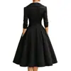 Moda Femenina Europea y Americana 2025 Sitio Independiente de Amazon Vestido Elegante Formal Ceñidor de Cintura Adelgazante Elegante Vestido Largo de Manga Larga