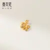 Colgante de pez pequeño bañado en oro de plata de ley S925 incrustado de diamantes accesorio para pulsera DIY material de cuerda trenzada hecho a mano accesorio Q0033