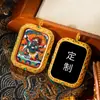 Tangka Pintado a Mano de Zaki Lhamo, Buda de la Riqueza Amarilla, Tara Verde y Ksitigarbha, Colgante de Tangka Personalizable
