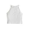 2216-23 Primavera/Verano Nuevo Estilo Coreano Casual Ajuste Delgado Color Sólido Cuello Halter Sin Mangas Camiseta sin Mangas