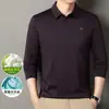 Nova Camisa Polo Masculina Outono 2025 Manga Longa Gola Lapela Estilo Pai Fina Leve Camisa Social Item Quente para Transmissão ao Vivo no TikTok