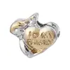 Panjia Nuevo Caliente Oro y Plata Pedrería Amor Trébol de Cuatro Hojas Pato Amarillo Corona Accesorios para Joyería DIY con Cuentas Mano