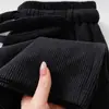Calças casuais de atacado transfronteiriças com cordão, calças femininas de outono, longas, simples, elásticas, cintura alta, retalhos, soltas, retas, perna larga