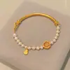 [Nuevo] Pulsera de Media Luna Narciso Flor Perla Superposición Pulsera Multicapa Accesorios de Regalo Pulsera Pulsera Cuerda Mujer